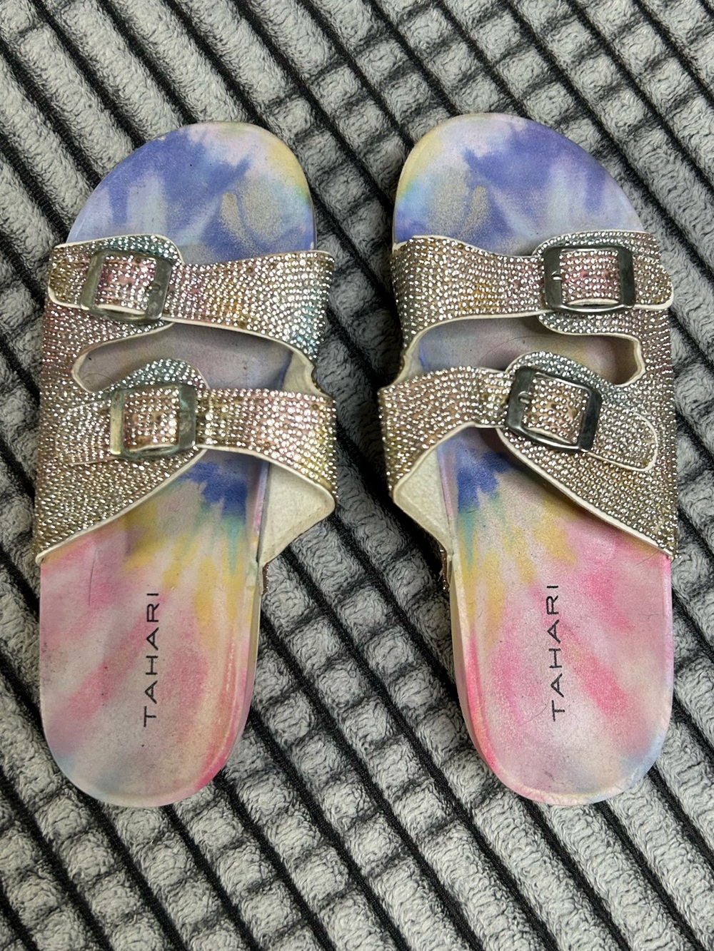 Girls Tahari Tie-Dye & Rhinestone Sandals (5Y)
